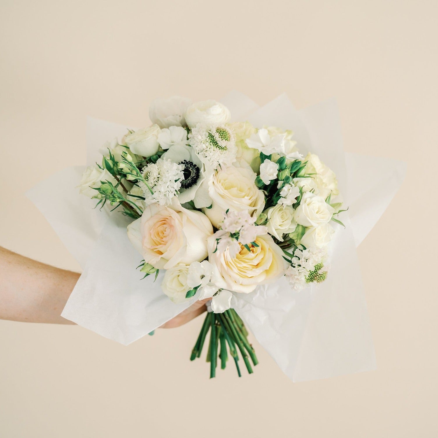 White Linen Bouquets