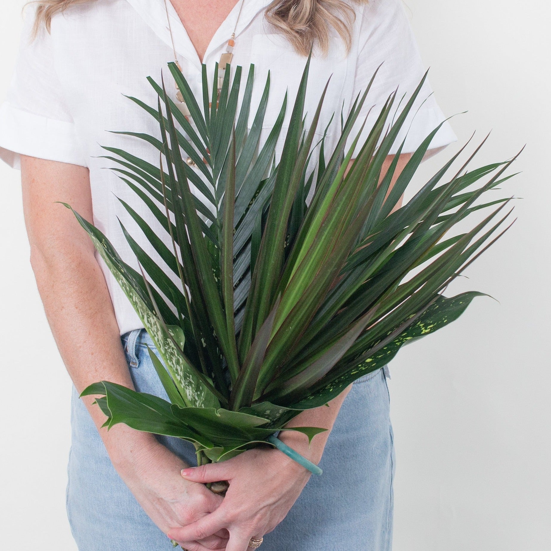 bulk tropical greenery bouquet