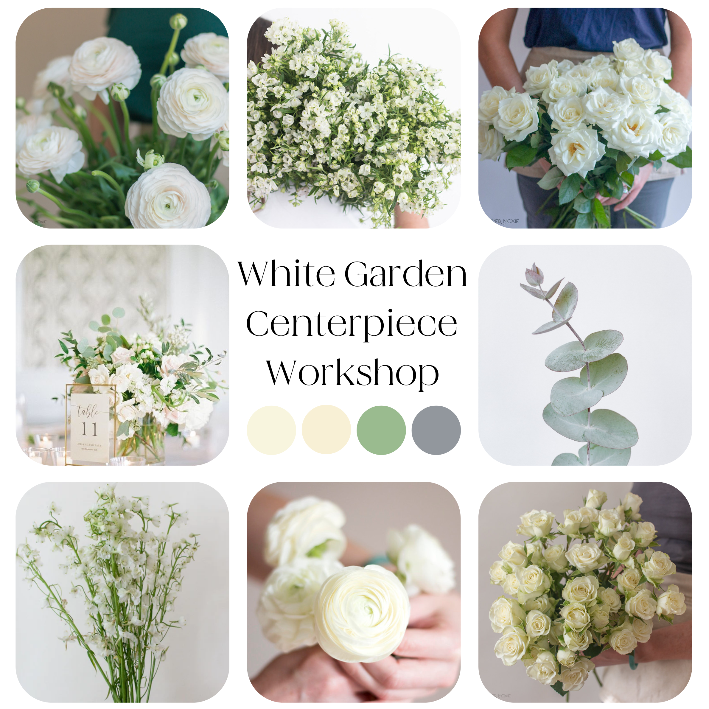 white flowers diy centerpiece workshop kit