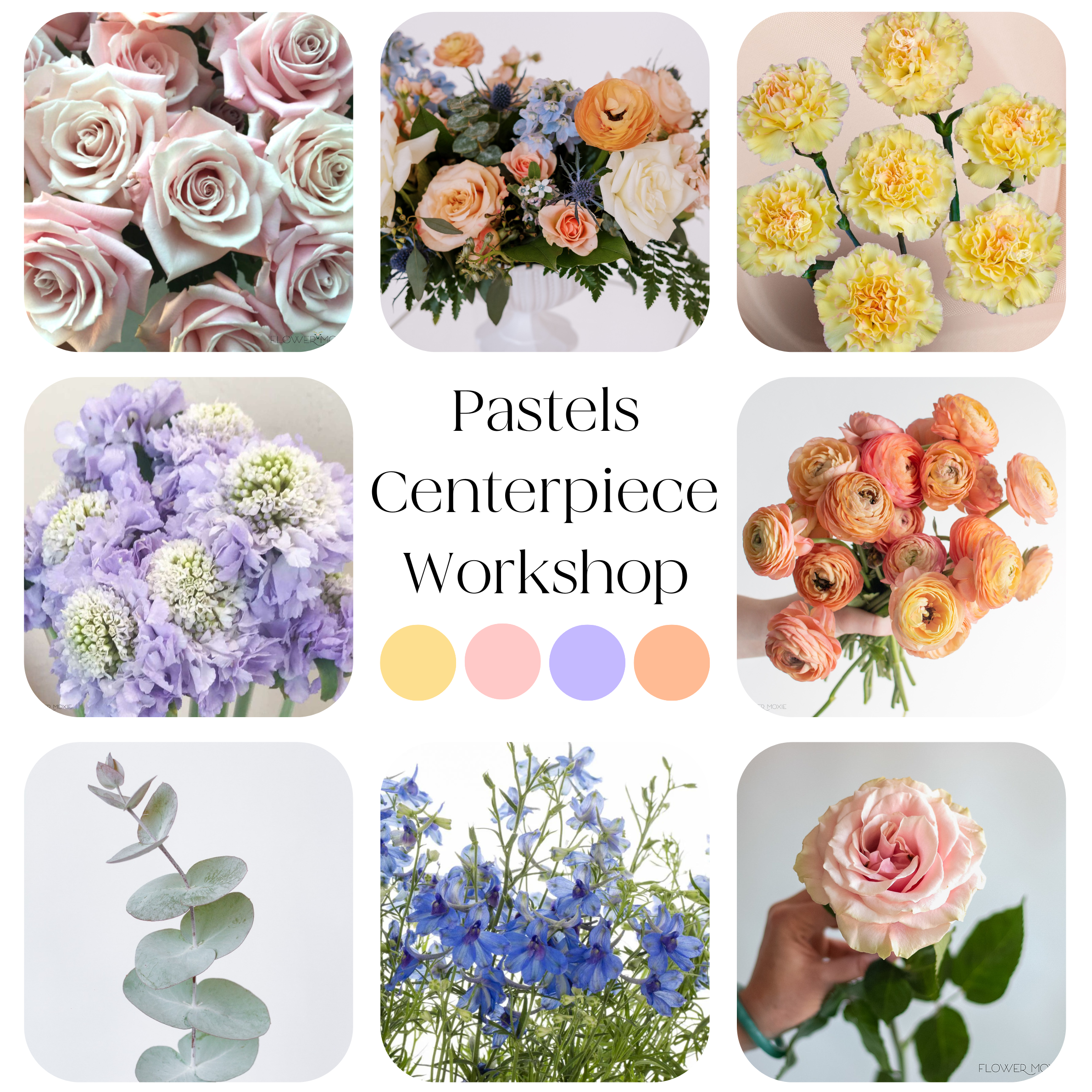 pastel flowers diy centerpiece workshop kit